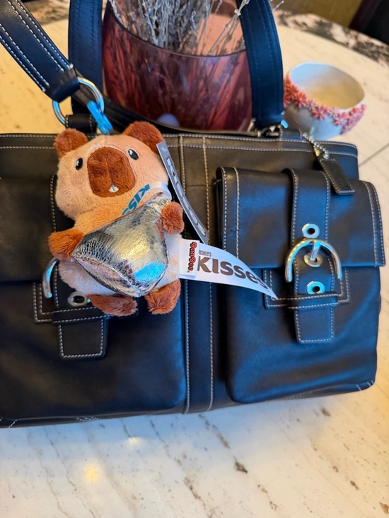 NWT Kisses Plush Chipmunk Bag Charm in Brown with Silver Chocolate KISS - Picture 6 of 6
